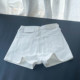 European and K-Style of 2023, New Summer Thin Wide-Leg Pants, Slimming Look, High-Waisted White Stretch A-Line Hot Pants, Fashionable