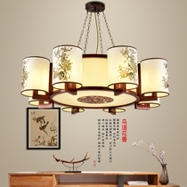 Modern Chinese chandelier antique Chinese style wood art living room lamp restaurant teahouse room lamp study classical parchment lamp