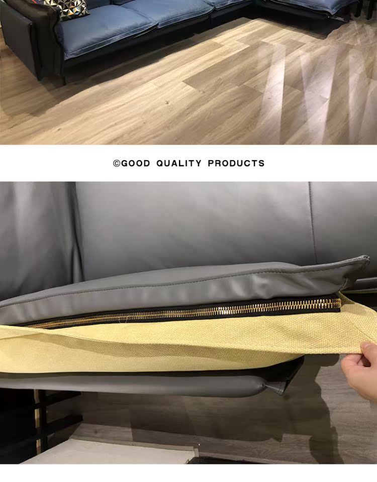 Sofa da Phong cách Bắc Âu Phong cách công nghiệp Sofa da xuống phòng khách Phong cách Ý ánh sáng sang trọng nội thất tối giản lớp da bò - Ghế sô pha sopha giá rẻ