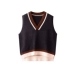 Áo len dệt kim đại học vest nữ 2018 mới Harajuku retro hit màu áo len cổ chữ V áo khoác đẹp Áo vest