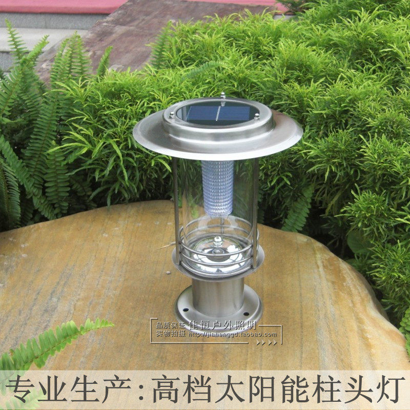 Outdoor solar pillar lamp led door lamp wall lamp garden grass buried lamp garden lamp stainless steel column lamp