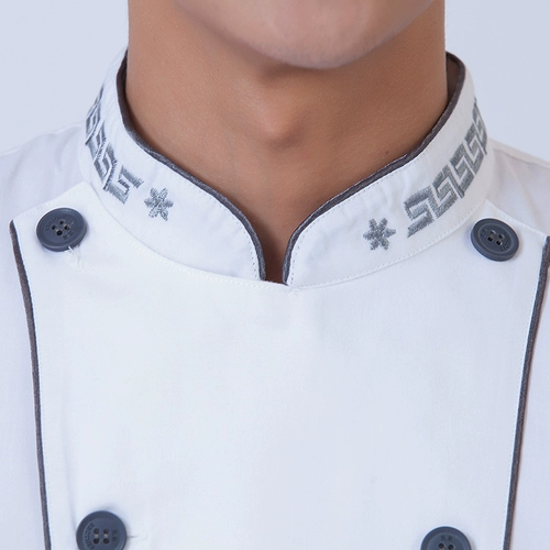 Шеф-повара Рабочая одежда с короткими рукавами мужски и женская кухня отеля можно вышиту и напечатанное на заказ логотип Pure Cotton Hetchable Work Old