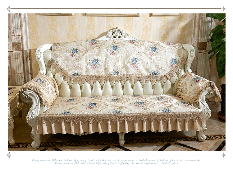 Sofa phong cách châu Âu đệm cao cấp sang trọng chống trượt sofa đệm vải bọc sofa lưng khăn tay vịn bốn mùa chaise - Ghế đệm / đệm Sofa đệm lót ghế ngồi văn phòng