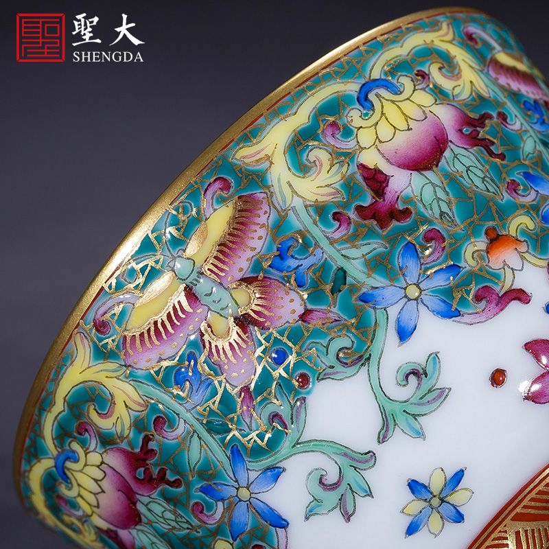 Santa teacups hand - made ceramic kung fu a hoard of green colored enamel fallen petal butterfly tattoo sample tea cup of jingdezhen tea service