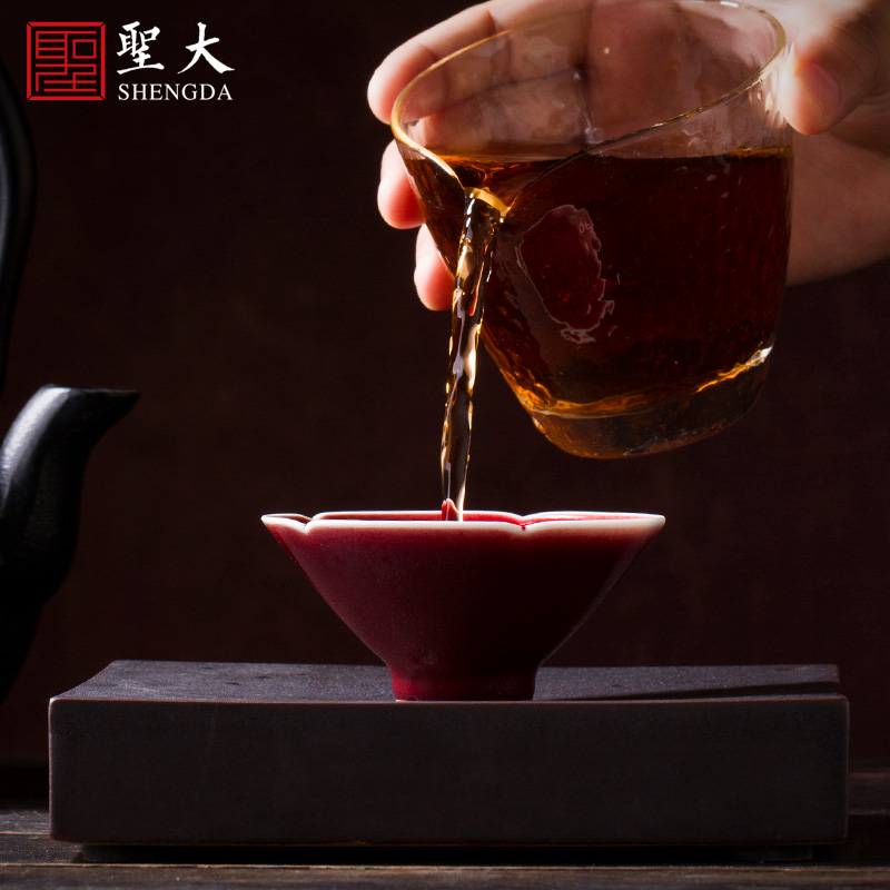 Holy big ceramic kung fu tea cups all hand ruby red haitang expressions using perfectly playable cup sample tea cup cup of jingdezhen tea service master