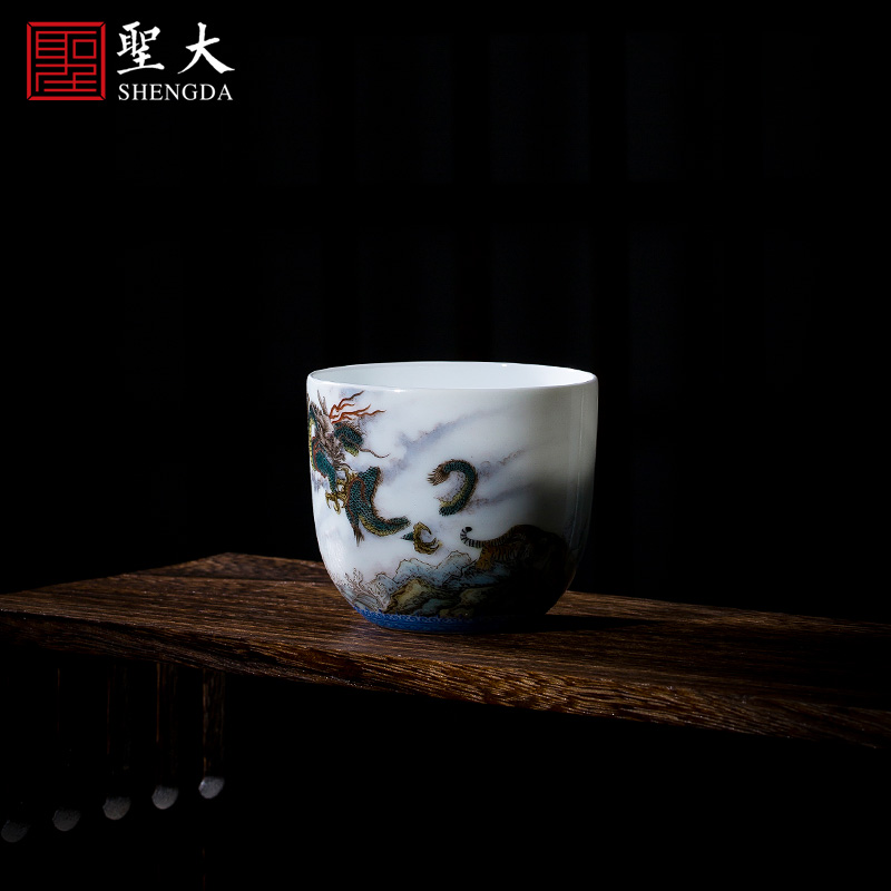 Santa teacups hand - made ceramic kungfu pastel zodiac cup six sets of master sample tea cup of jingdezhen tea service