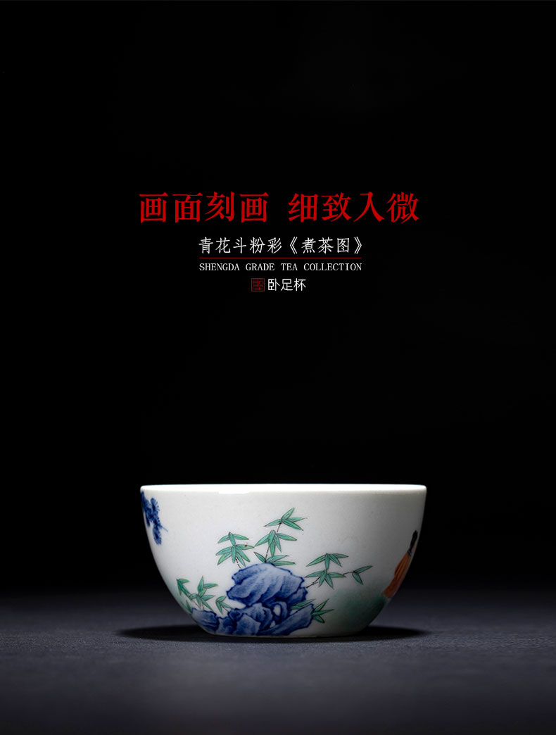 St the ceramic kongfu master cup hand - made porcelain dou pastel boiled tea figure lying fa cup jingdezhen tea by hand