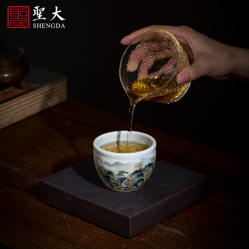 St the ceramic kung fu tea master cup manual hand - made pastel put khe sanh crane cylinder cup of jingdezhen tea service by hand