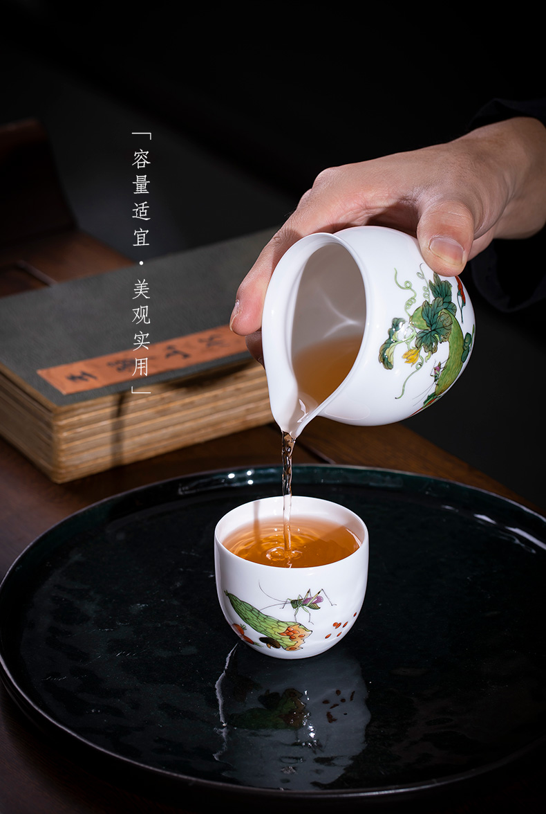 Santa teacups hand - made ceramic kungfu enamel after lie fa cup master cup sample tea cup of jingdezhen tea service