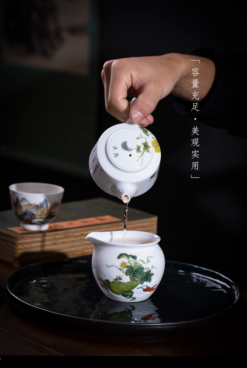 Holy big ceramic fair hand colored enamel harvest fair keller cup tea sea hand points of jingdezhen tea service