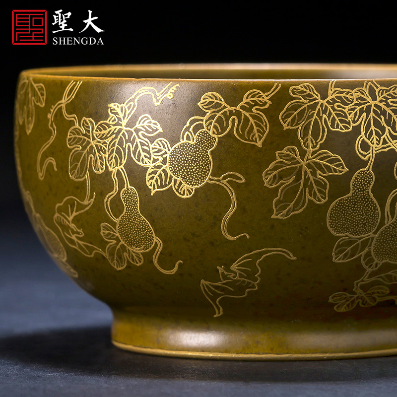 Holy big heap of kung fu at the end of the sample tea cup tea cups glaze Jin Fulu lines master cup of jingdezhen tea service by hand