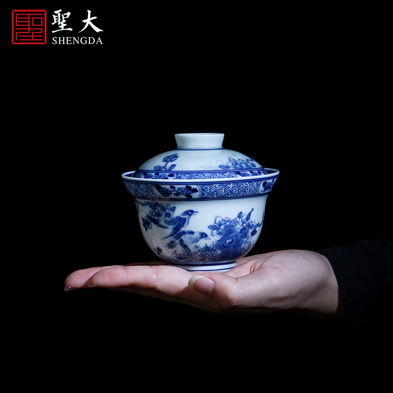 St large ceramic three tureen hand - made porcelain chunhe JingXiu no riding tureen tea bowl of jingdezhen tea service by hand
