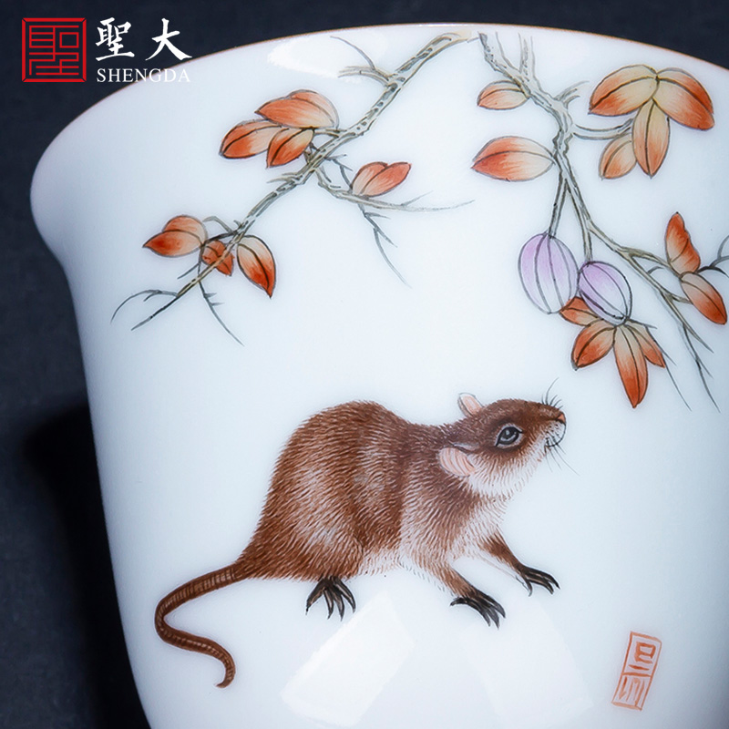 The New color rat at Santa teacups hand - made ceramic kung fu in the spring the bell cup cup all hand of jingdezhen tea service master
