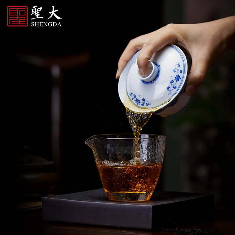 St large ceramic three blue and white best floral print tureen edging tureen tea bowl full manual of jingdezhen tea service