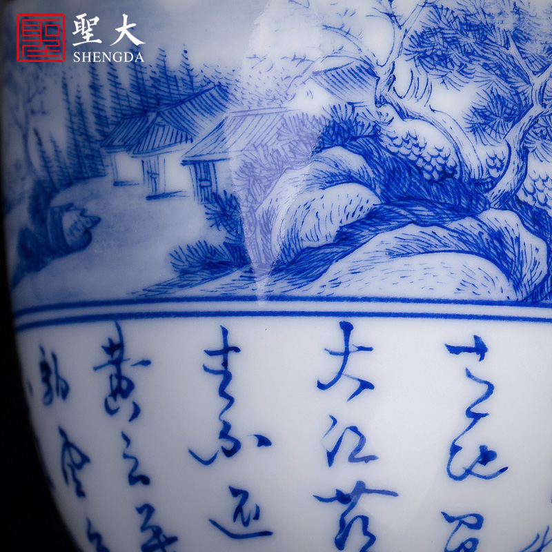 Holy big ceramic kung fu masters cup hand - made porcelain cups landscape poetry sample tea cup all hand of jingdezhen tea service