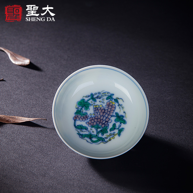 St you fight exotic flowers and large ceramic antique doucai grape grain lamp that kung fu tea cups all hand of jingdezhen tea service