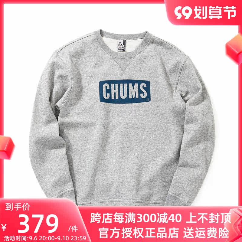 CHUMS Chacha bird Japanese trend outdoor men's and women's long-sleeved thick cotton T-print LOGO CH00-1145