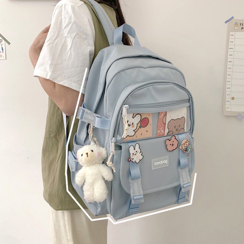 Tide brand 2021 new schoolbag female high school primary school students junior high school students large-capacity backpack ins simple girls