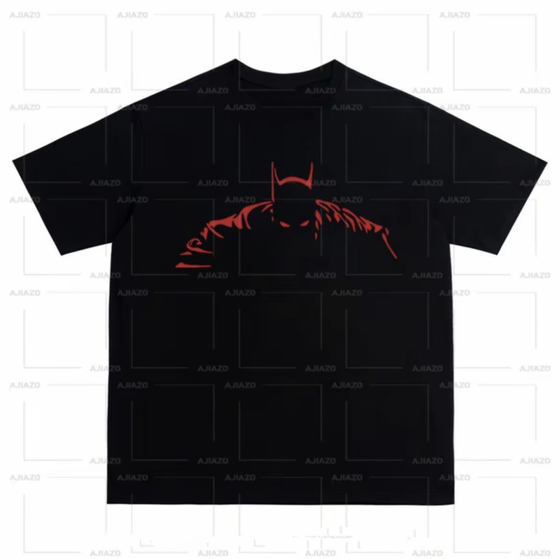 Off M【The Vanishing Batman】Printed Short-Sleeved T-Shirt, Retro Heavyweight, Unisex, Loose and Versatile Top