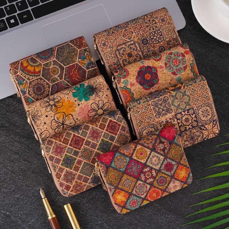 New Retro Wood Grain Bohemian Style Wallet Multifunctional Short Women's Bag Universal Fashion Portable Card Holder New Retro Wood Grain Bohemian Style Wallet Multifunctional Short Women's Bag Universal Fashion Portable Card Holder
