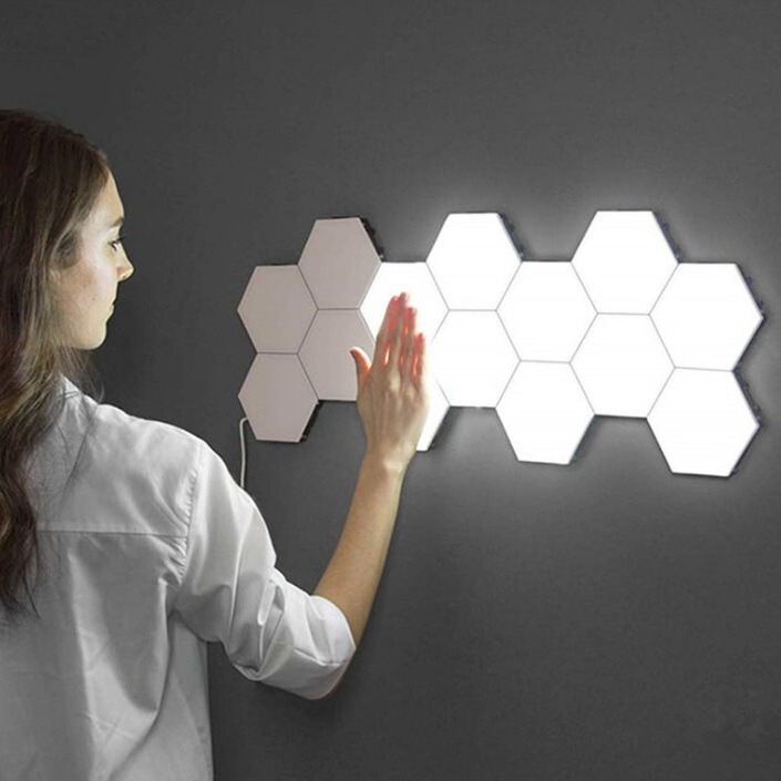 Creative Splicing Combination Hexagonal Quantum Lamp Honeycomb Lamp Touch Sensor Wall Lamp Led Night Light Honeycomb Lighting Fixtures