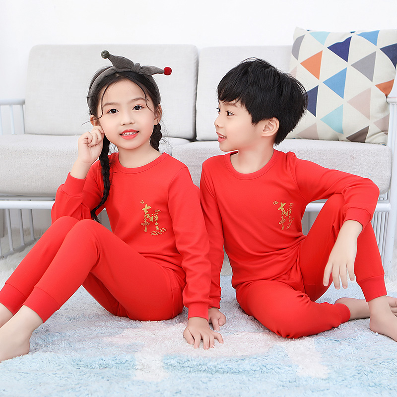 Childrens bộ đồ lót bông bé bông bông áo len trẻ em mỏng tội kích thước cô gái mùa xuân và mùa thu quần.