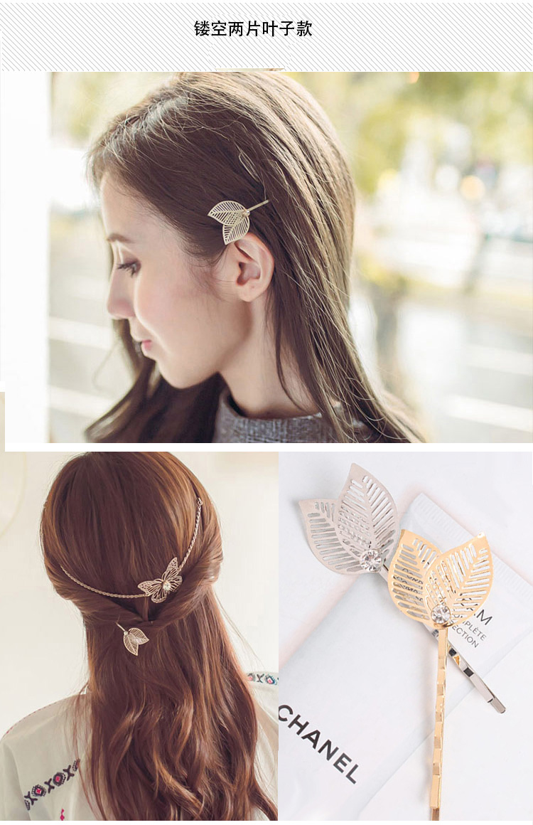 Châu âu và Hoa Kỳ đơn giản kim loại lá vòng tròn vòng kẹp tóc Hàn Quốc tính khí side clip bangs clip tóc phụ kiện mũ nón twist clip