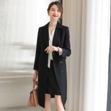 Длинное зимнее элитное пальто для работы, средней длины, в западном стиле