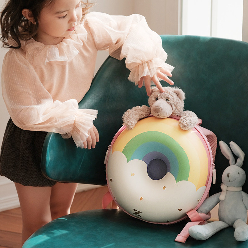 Children's kindergarten 3 - 5 year old girl 6 boy cute bag donut bag with shoulder breathable breathable bag