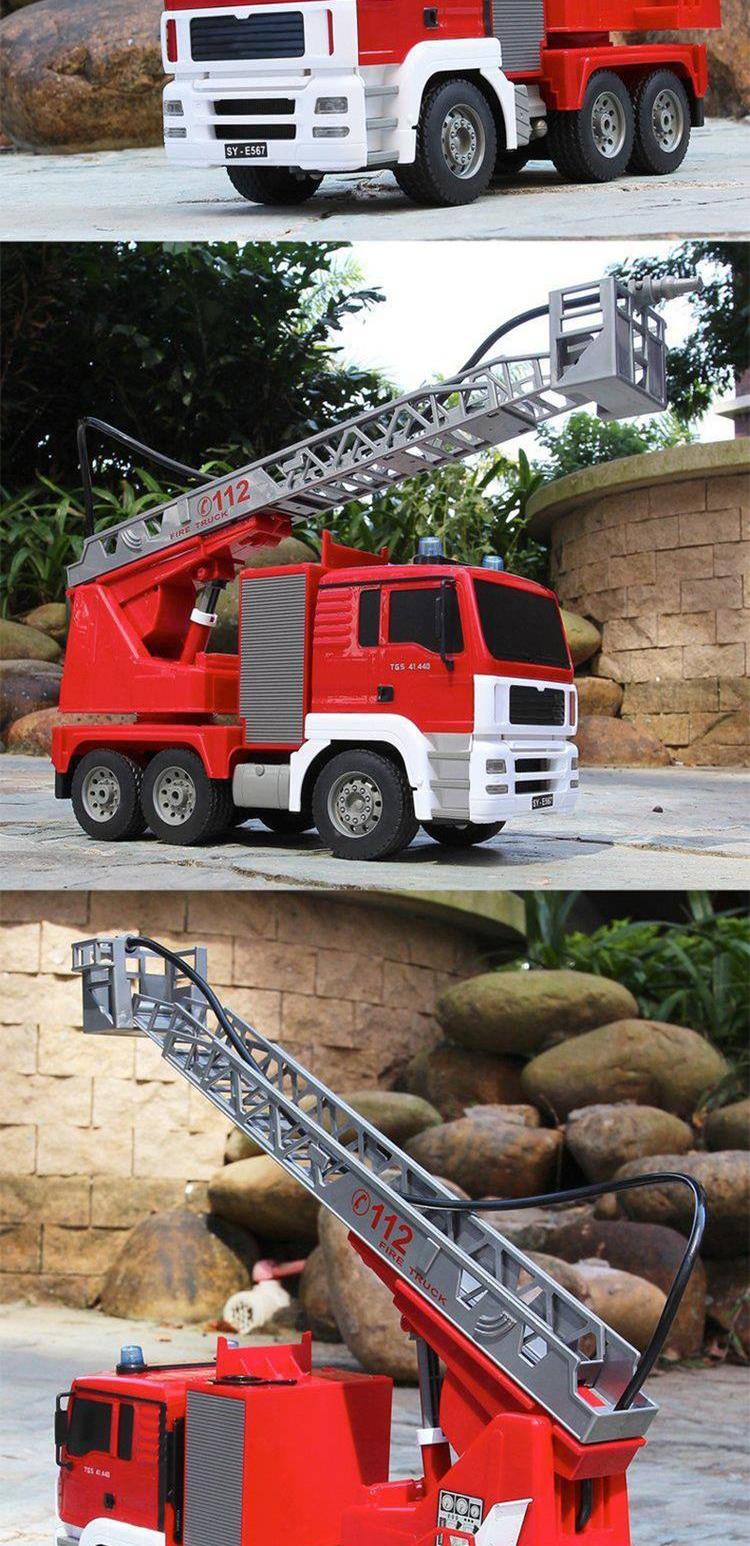 Double Eagle điều khiển từ xa xe cứu hỏa phun nước phun thang thang xe kỹ thuật Sạc đồ chơi trẻ em cứu hỏa mô hình đồ chơi nhà đồ chơi cho bé