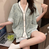 Pajamas Ladies 2022 New Summer Short Sleeve Cotton Shorts Premium Net Red Style Summer Thin Homewear