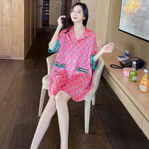 Silk nightgown female net red wind 2022 new home wear summer thin high-grade ice silk pajamas womens summer