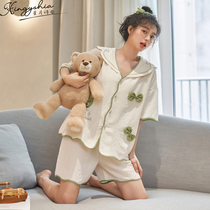 Girly pajamas summer cute cotton short-sleeved shorts spring summer 2022 new summer ins style homewear