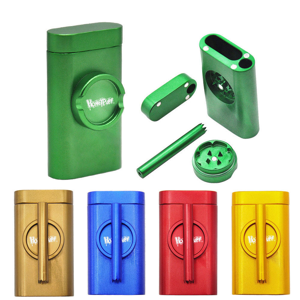 Cross-border Exploits new concept Smoke Lighter Aluminum aluminum alloy tobacco bucket Stored Tobacco Box Muller Suit Herb Grinder