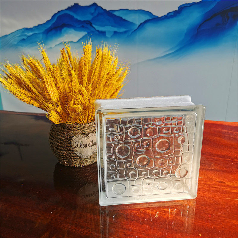 Jinghua ultra-white hollow glass brick partition wall curtain wall privacy in the square raindrop pattern is on sale