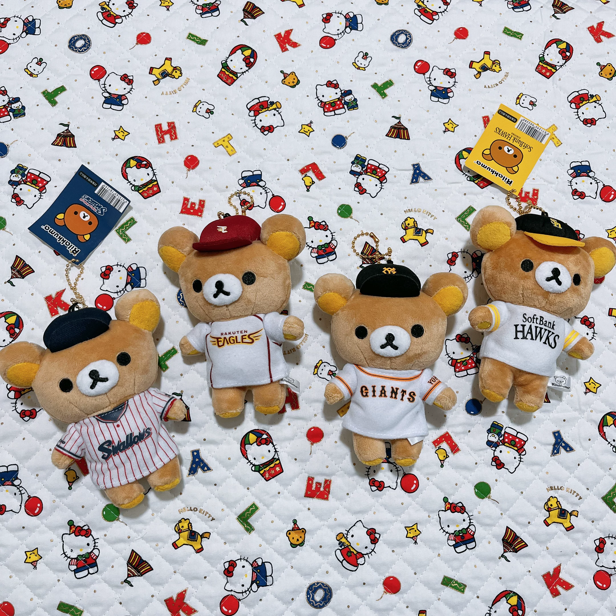 Япония Easy Bear RilakkumaHanshin Tiger Baseball Uniform Plush Pendant Xiong Brother
