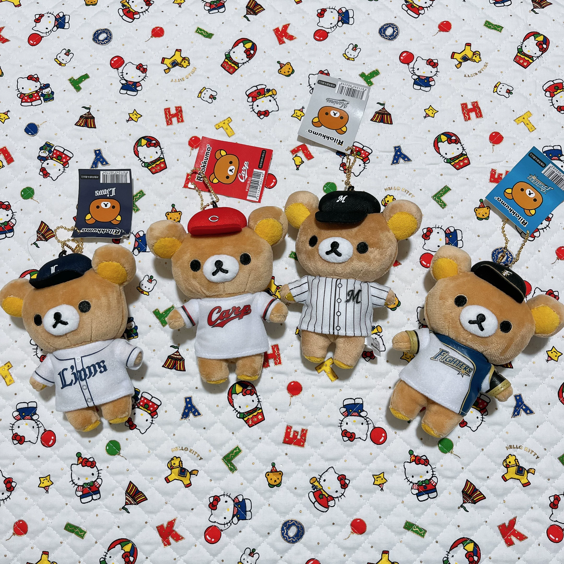 Япония Easy Bear RilakkumaHanshin Tiger Baseball Uniform Plush Pendant Xiong Brother