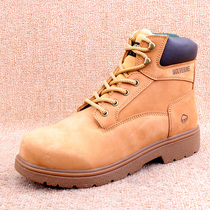 Headlayer Bull Leather Rhubarb Boots Anti-Oil Abrasion Resistant Bull Gluten Bottom High-end Genuine Leather Mountaineering Shoes Pick Up Foreign Trade Hiking Shoes