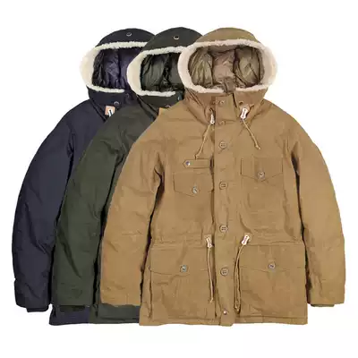 Professional grade outdoor weatherproof wax cotton ALLIED 650FP 80 velvet tooling multi-bag hooded down jacket