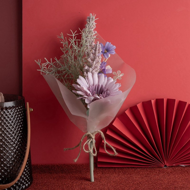 Simulation Flowers Fake Flowers Furnishing Dry Flowers Bouquet Teachers Festival Mother's Festival Gifts Send Moms Home Residence Decoration Floral Art Pendulum