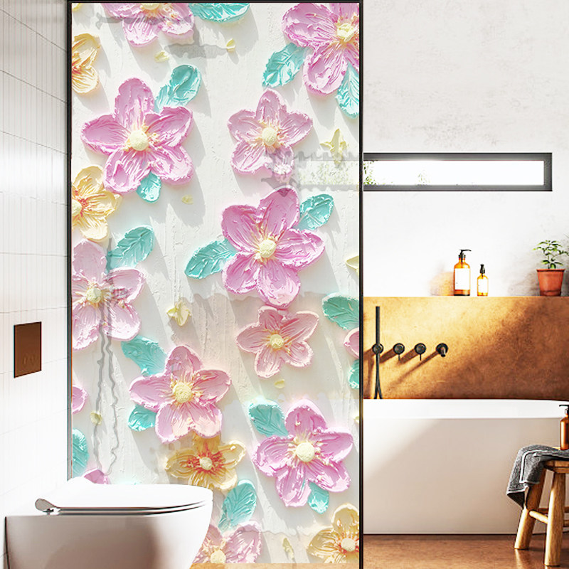 乡村清新油画装饰静电贴纸卫生间🚻玻璃贴膜防走光加厚磨砂防窥膜真的能满足隐私保护需求吗?2026年新标准下如何选择合适的款式?