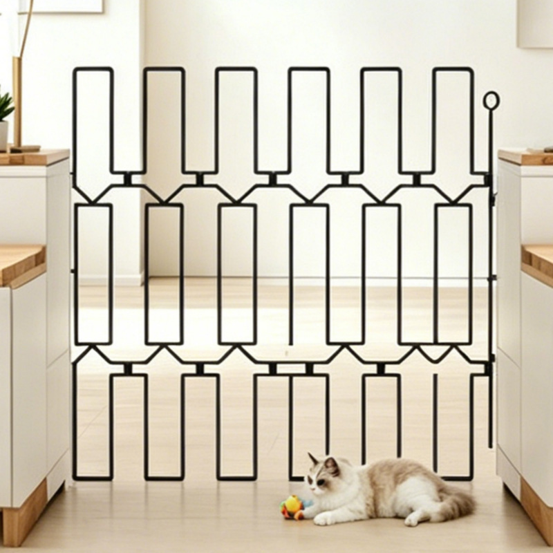 Cross-Border New Model Metal Retractable Pet Fence, Universal Gate Barrier for Cats and Dogs, Household Stairway Child Protection Barrier