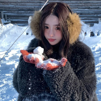 Cute plush bear earmuffs to keep you warm in winter