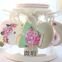 Micro flawEd British household bone china cup saucer black tea cup British afternoon camellia tea cup European cup saucer ceramic