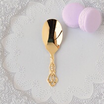 Japan imported gold-plated tea spoon British afternoon tea stainless steel tea spatula vintage cutout black tea take teaspoon