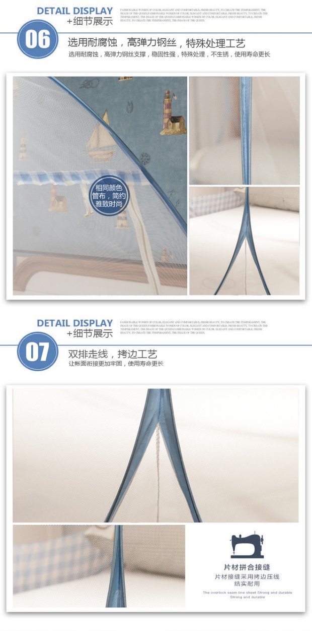 Cửa lưới chống muỗi yurt miễn phí lắp đặt khóa kéo phía dưới 1,2 m 1,5m / 1,8m giường đôi lưới chống muỗi sinh viên mùng ngủ treo tường