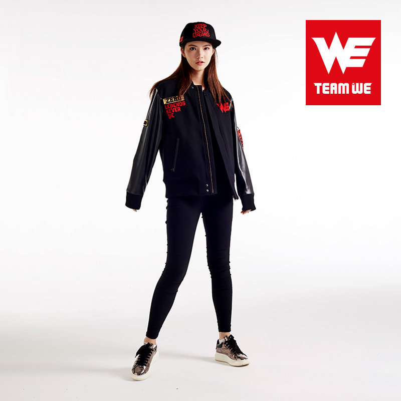 WE team can replace the bronzing magic sticker windproof cotton bile jacket jacket men and women with the same tops genuine surrounding