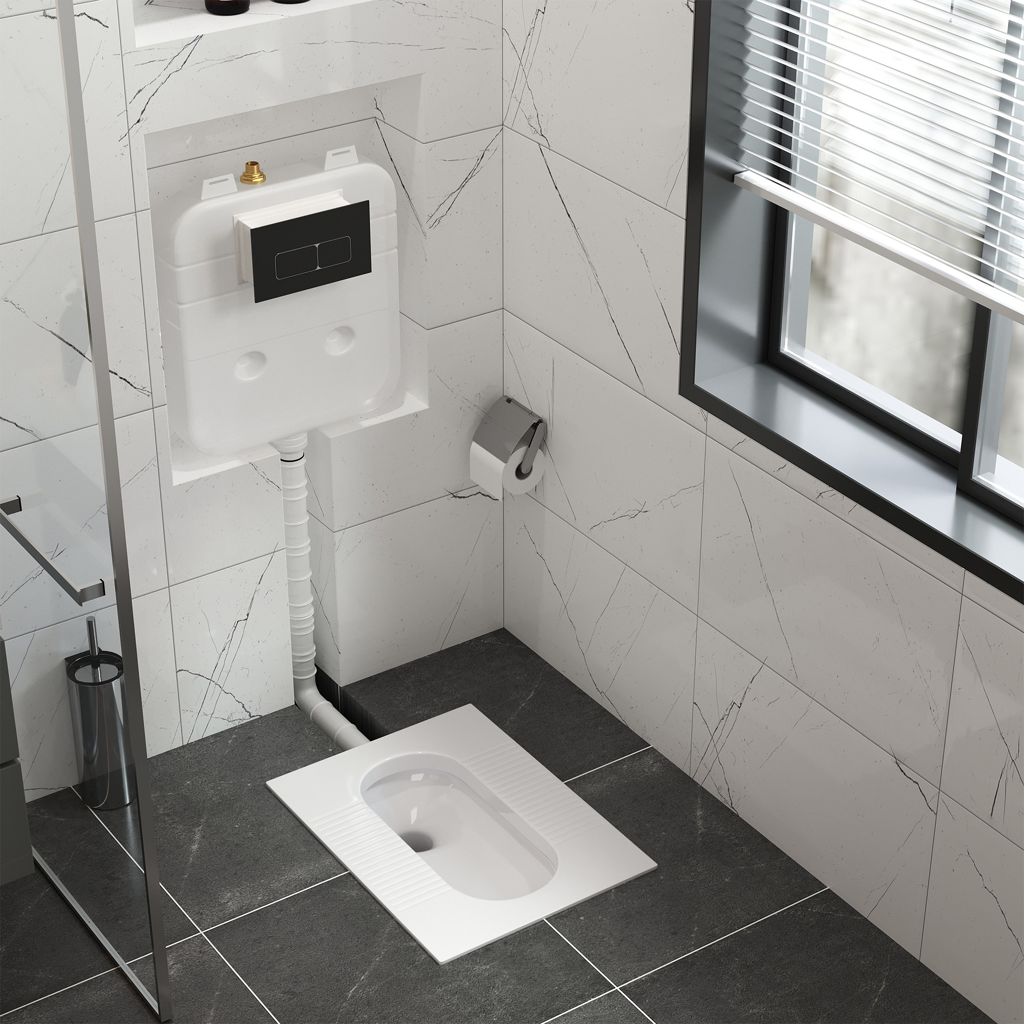 Purnell hidden water tank into the wall squat toilet squat pot potty ceramic toilet hidden squat toilet