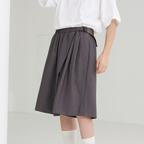 BEEKITE wool blend Pleated Skirt Pants Day Ensemble Neutral Loose Casual 50% Shorts Retro 100 Hitch Sensation