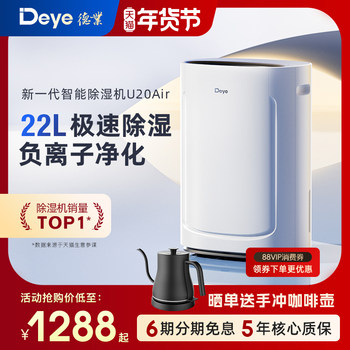De'Longhi Dehumidifier for Home Use, Quiet, Suitable for Villas and Basements, Intelligent Air Purification, Clothes Drying, Dehumidification Device U20Air